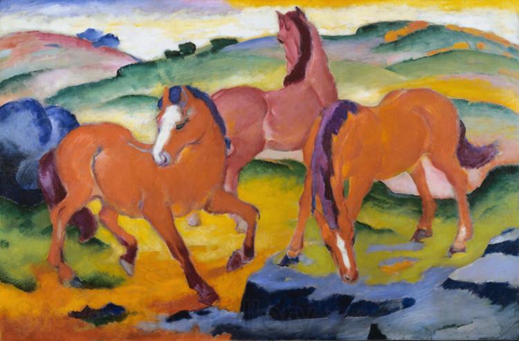 Franz Marc Grazing Horses iv (mk34) Germany oil painting art